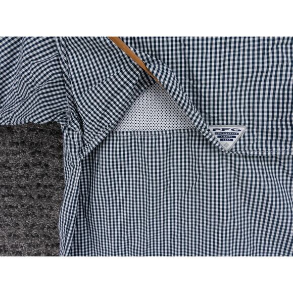 Columbia PFG Shirt Mens Small Black White Gingham Super Bonehead Short Sleeve - Picture 11 of 14